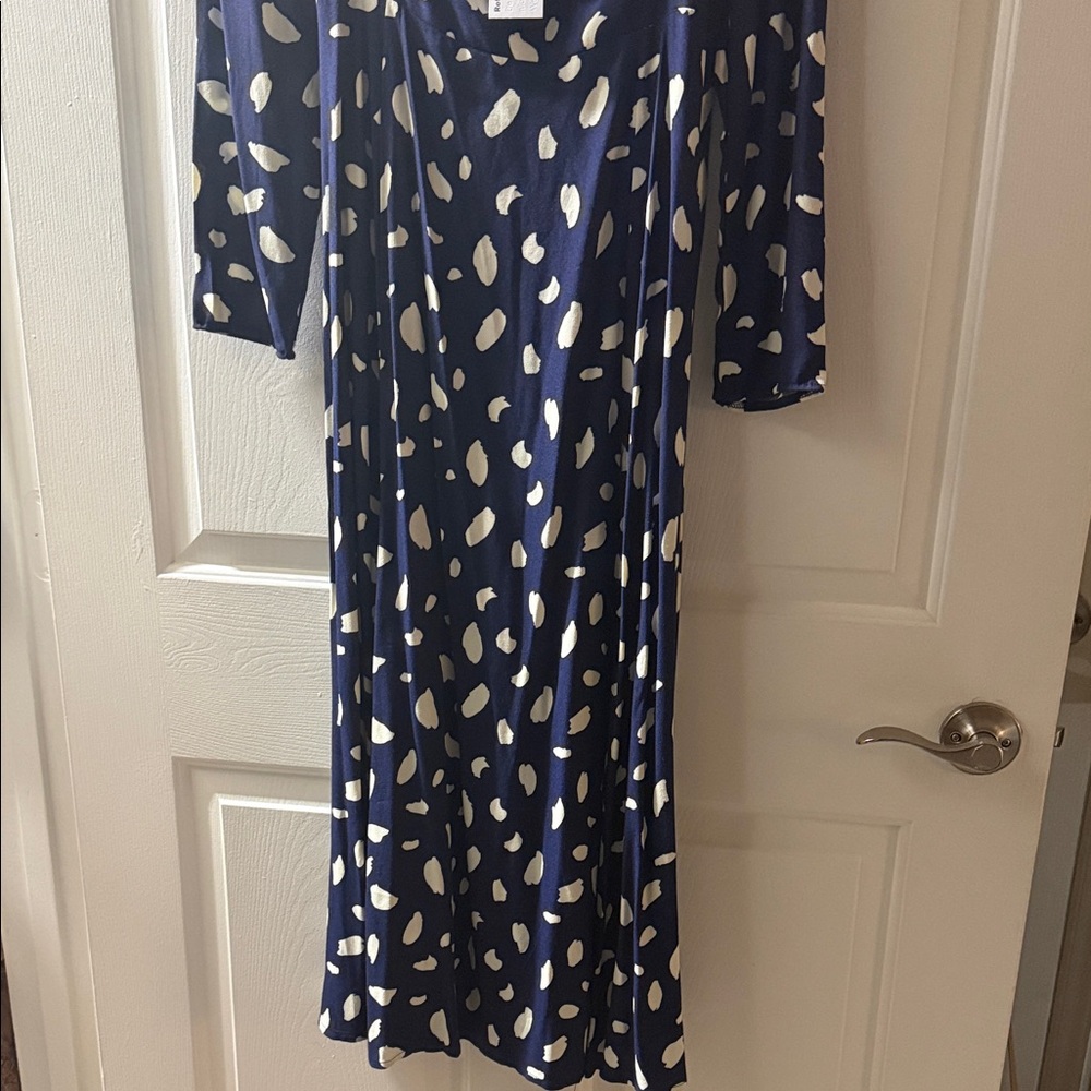 Reformation Navy and White Long Sleeve Dress - Picture 3 of 3